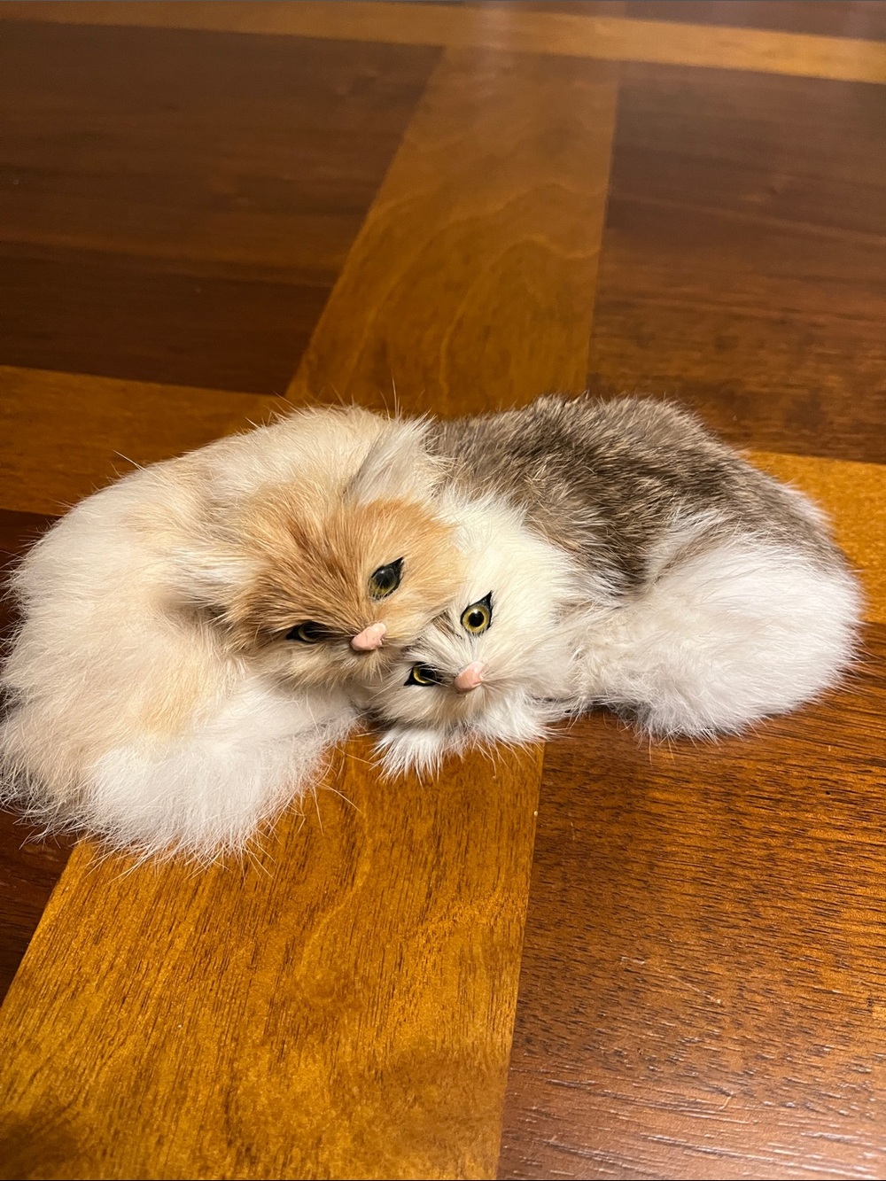 Real fur decorative cats, so cute!